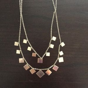 Express gold layered geometric necklace